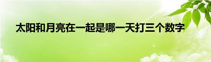  太阳和月亮在一起是哪一天打三个数字