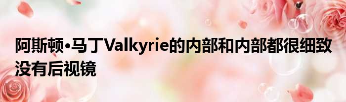 阿斯顿·马丁Valkyrie的内部和内部都很细致 没有后视镜