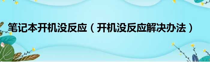 笔记本开机没反应（开机没反应解决办法）