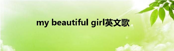  my beautiful girl英文歌