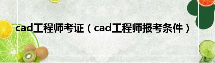 cad工程师考证（cad工程师报考条件）