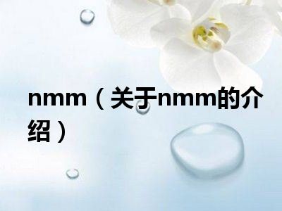 nmm（关于nmm的介绍）