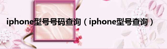 iphone型号号码查询（iphone型号查询）