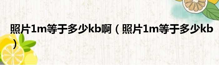 照片1m等于多少kb啊（照片1m等于多少kb）