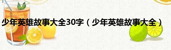 少年英雄故事大全30字（少年英雄故事大全）