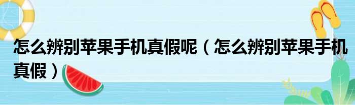 怎么辨别苹果手机真假呢（怎么辨别苹果手机真假）