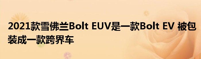 2021款雪佛兰Bolt EUV是一款Bolt EV 被包装成一款跨界车