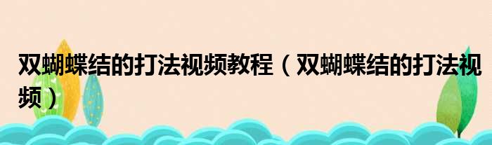 双蝴蝶结的打法视频教程（双蝴蝶结的打法视频）