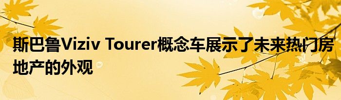 斯巴鲁Viziv Tourer概念车展示了未来热门房地产的外观