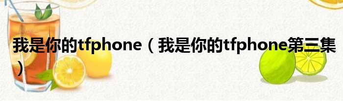 我是你的tfphone（我是你的tfphone第三集）