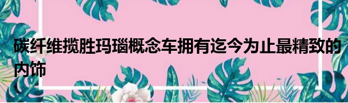 碳纤维揽胜玛瑙概念车拥有迄今为止最精致的内饰