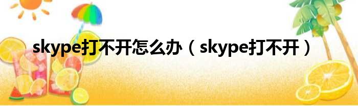 skype打不开怎么办（skype打不开）