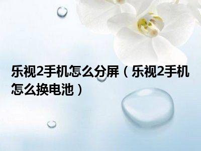 乐视2手机怎么分屏（乐视2手机怎么换电池）