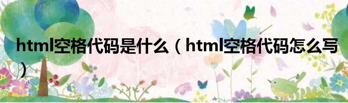 html空格代码是什么（html空格代码怎么写）