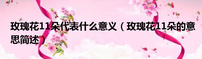 玫瑰花11朵代表什么意义（玫瑰花11朵的意思简述）