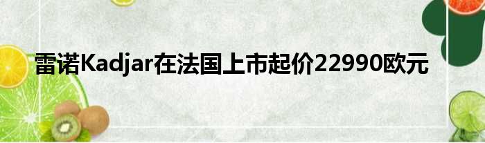 雷诺Kadjar在法国上市起价22990欧元