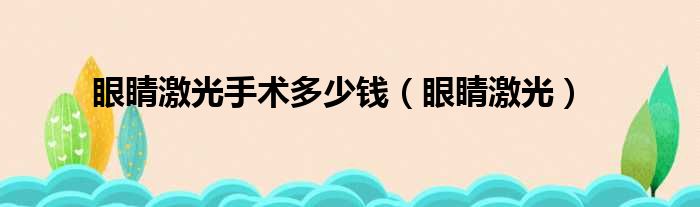 眼睛激光手术多少钱（眼睛激光）