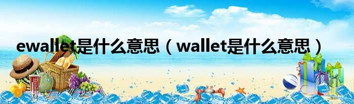 ewallet是什么意思（wallet是什么意思）