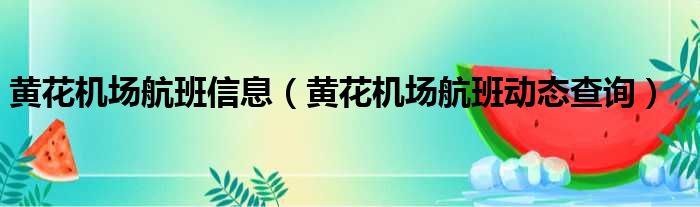 黄花机场航班信息（黄花机场航班动态查询）