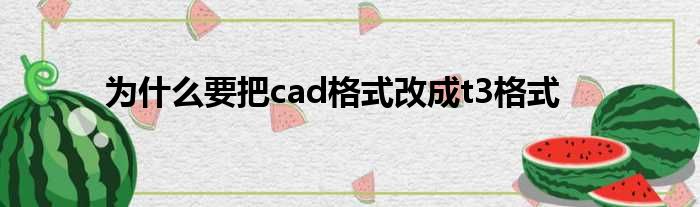 为什么要把cad格式改成t3格式