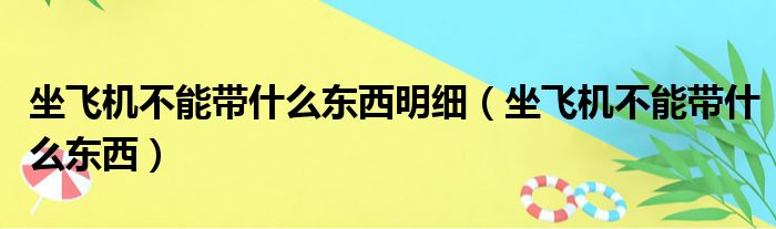 坐飞机不能带什么东西明细（坐飞机不能带什么东西）