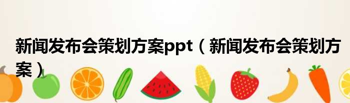 新闻发布会策划方案ppt（新闻发布会策划方案）