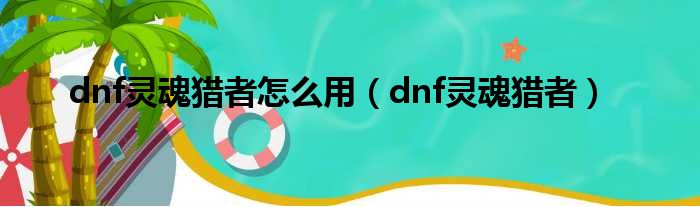 dnf灵魂猎者怎么用（dnf灵魂猎者）