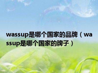 wassup是哪个国家的品牌（wassup是哪个国家的牌子）