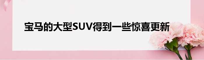 宝马的大型SUV得到一些惊喜更新