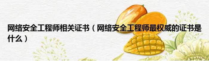 网络安全工程师相关证书（网络安全工程师最权威的证书是什么）