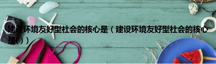 建设环境友好型社会的核心是（建设环境友好型社会的核心是( )）