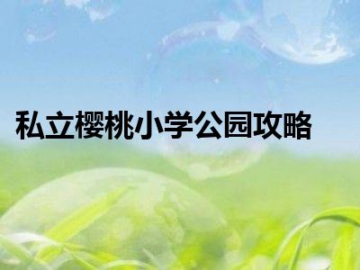 私立樱桃小学公园攻略