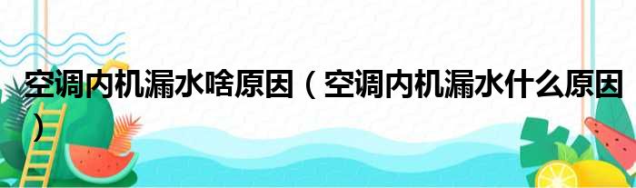 空调内机漏水啥原因（空调内机漏水什么原因）