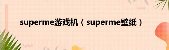 superme游戏机（superme壁纸）