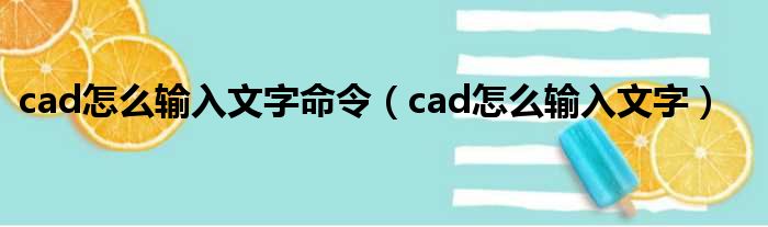 cad怎么输入文字命令（cad怎么输入文字）