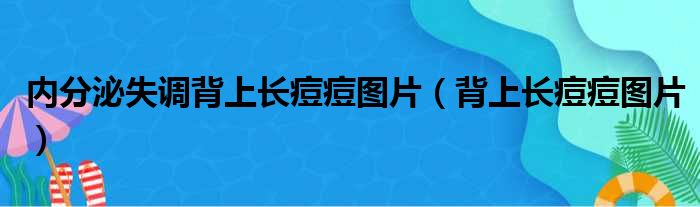 内分泌失调背上长痘痘图片（背上长痘痘图片）