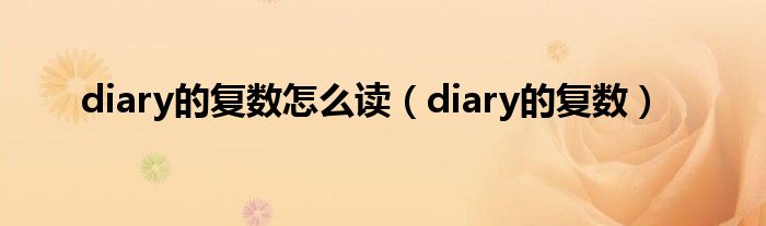  diary的复数怎么读（diary的复数）