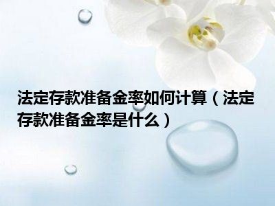 法定存款准备金率如何计算（法定存款准备金率是什么）