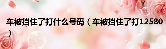 车被挡住了打什么号码（车被挡住了打12580）