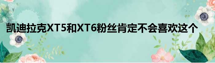 凯迪拉克XT5和XT6粉丝肯定不会喜欢这个