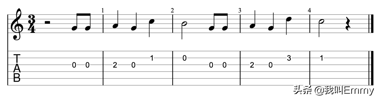 零基础如何看懂吉他谱（新手入门怎么看懂吉他谱）(图4)