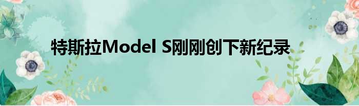 特斯拉Model S刚刚创下新纪录