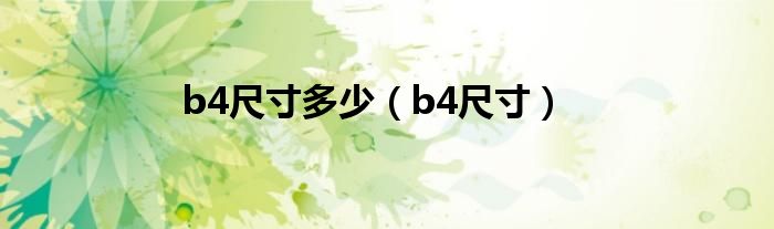 b4尺寸多少（b4尺寸）