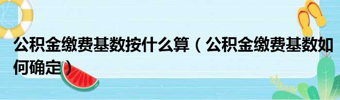 公积金缴费基数按什么算（公积金缴费基数如何确定）