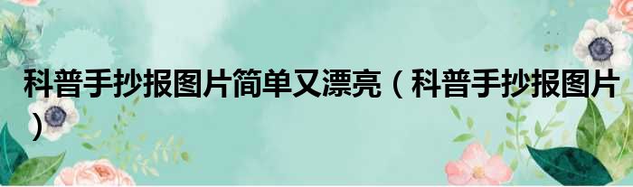 科普手抄报图片简单又漂亮（科普手抄报图片）