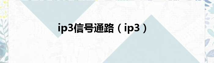 ip3信号通路（ip3）