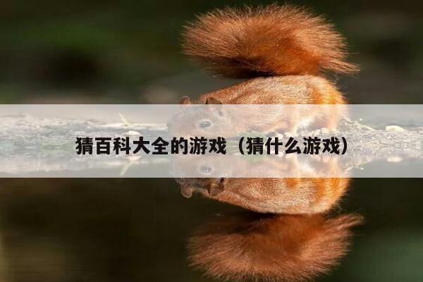 猜百科大全的游戏（猜什么游戏）