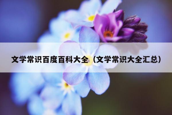 文学常识百度百科大全（文学常识大全汇总）