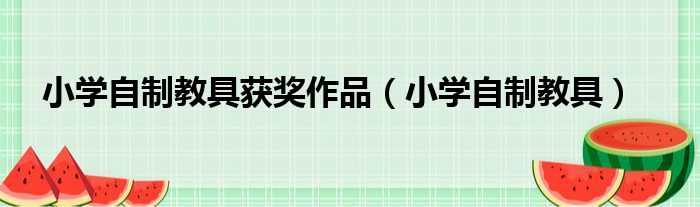 小学自制教具获奖作品（小学自制教具）