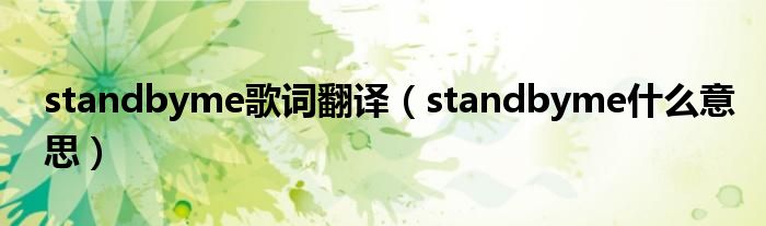  standbyme歌词翻译（standbyme什么意思）